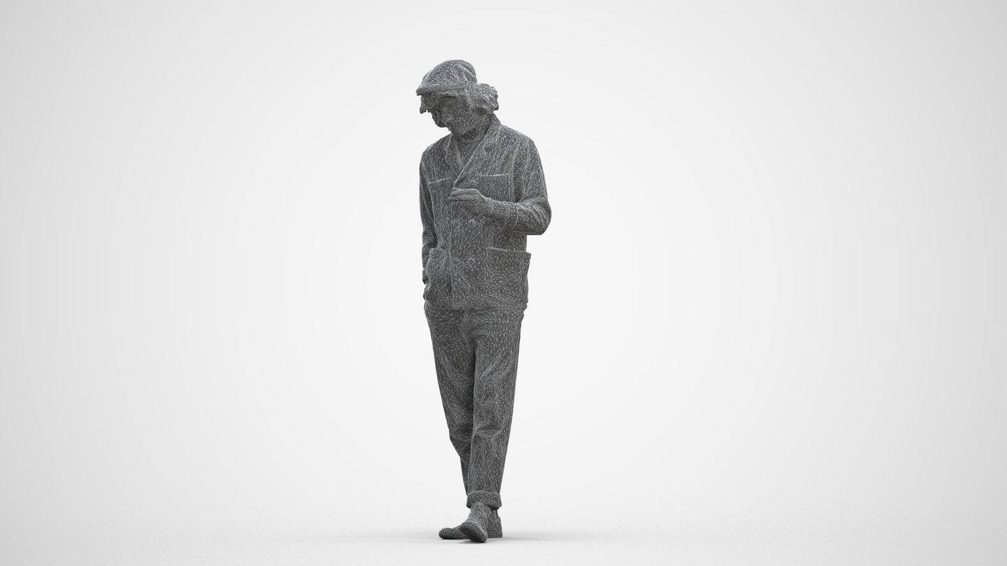 realistic 3D human man casual standing, archviz people FBX OBJ for Blender, three-quarter front view render