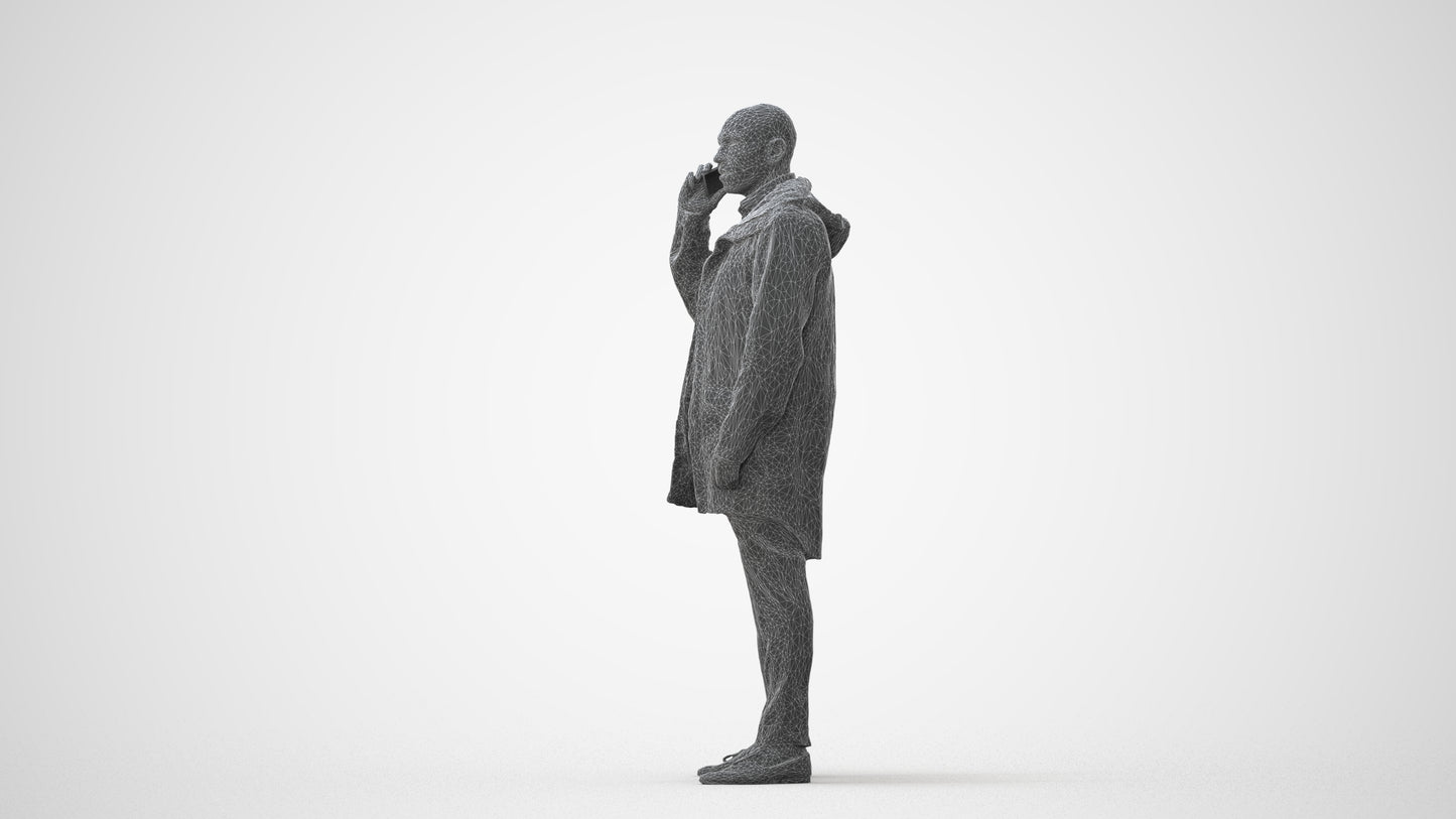 photogrammetry 3D man business standing, realistic human model archviz FBX, square thumbnail