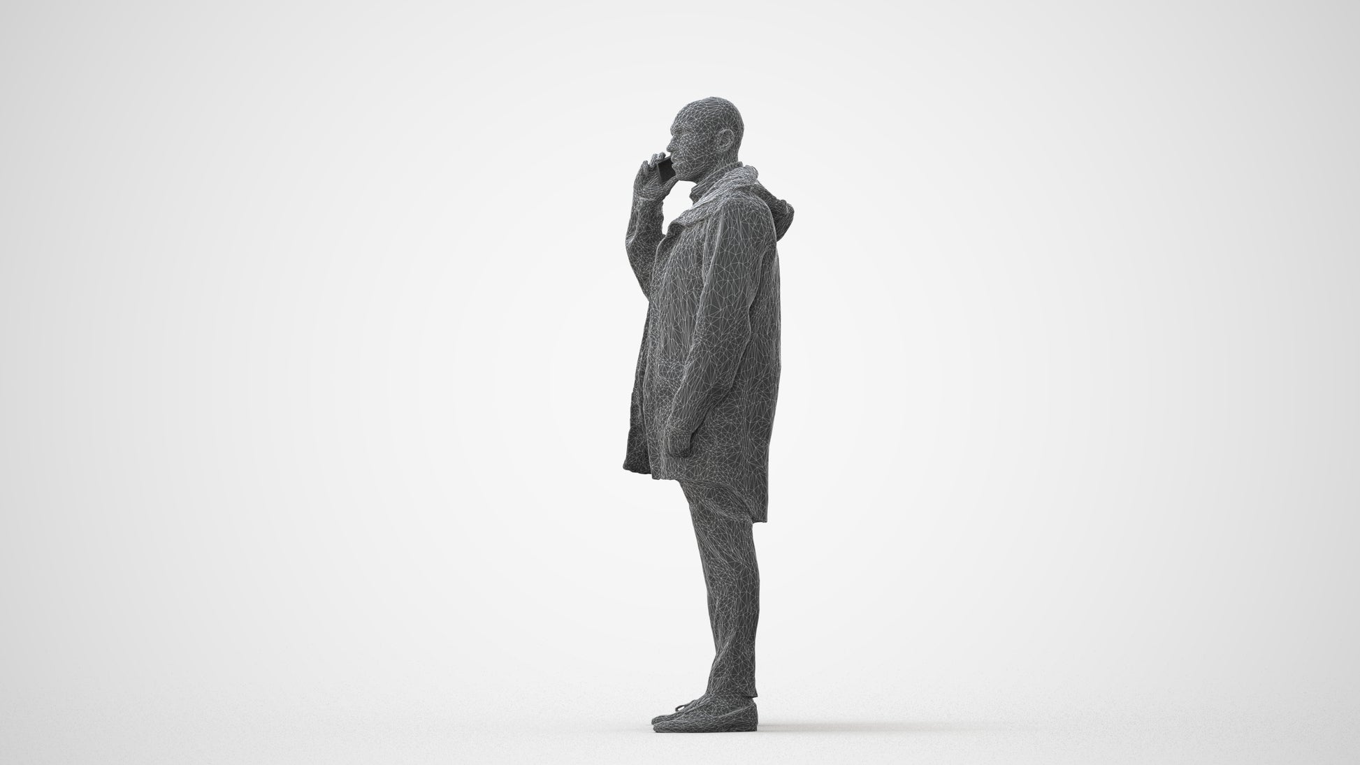 photogrammetry 3D man business standing, realistic human model archviz FBX, square thumbnail