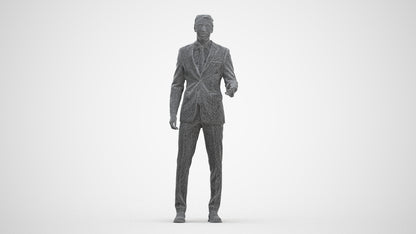 3D people model man business, scanned human for 3ds Max rendering, three-quarter front view render