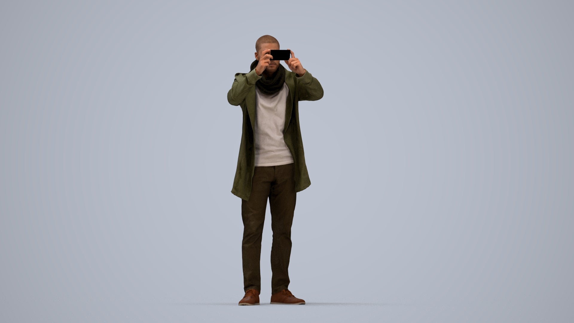 realistic 3D human man casual standing, archviz people FBX OBJ for Blender, top-down view render