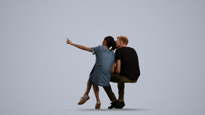 scanned 3D woman casual business, photogrammetry people for Enscape and V-Ray, front view render