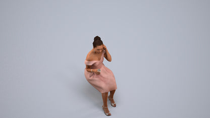 3D scanned woman formalaffairs formal, photorealistic archviz people for Enscape and SketchUp, back view render