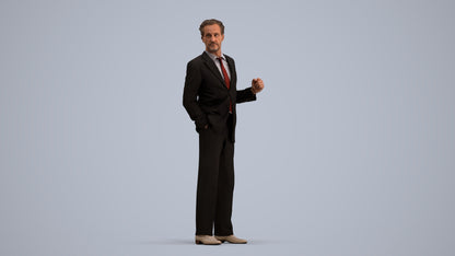 3D scanned man business, photorealistic archviz people for Enscape and SketchUp, standing pose render