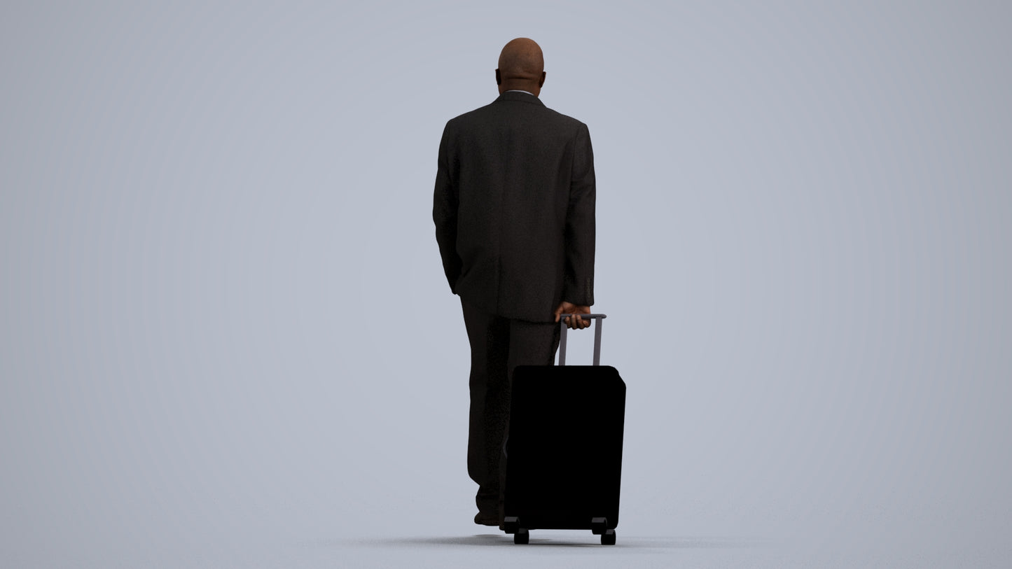 photogrammetry 3D man business, realistic human model archviz FBX, front view render