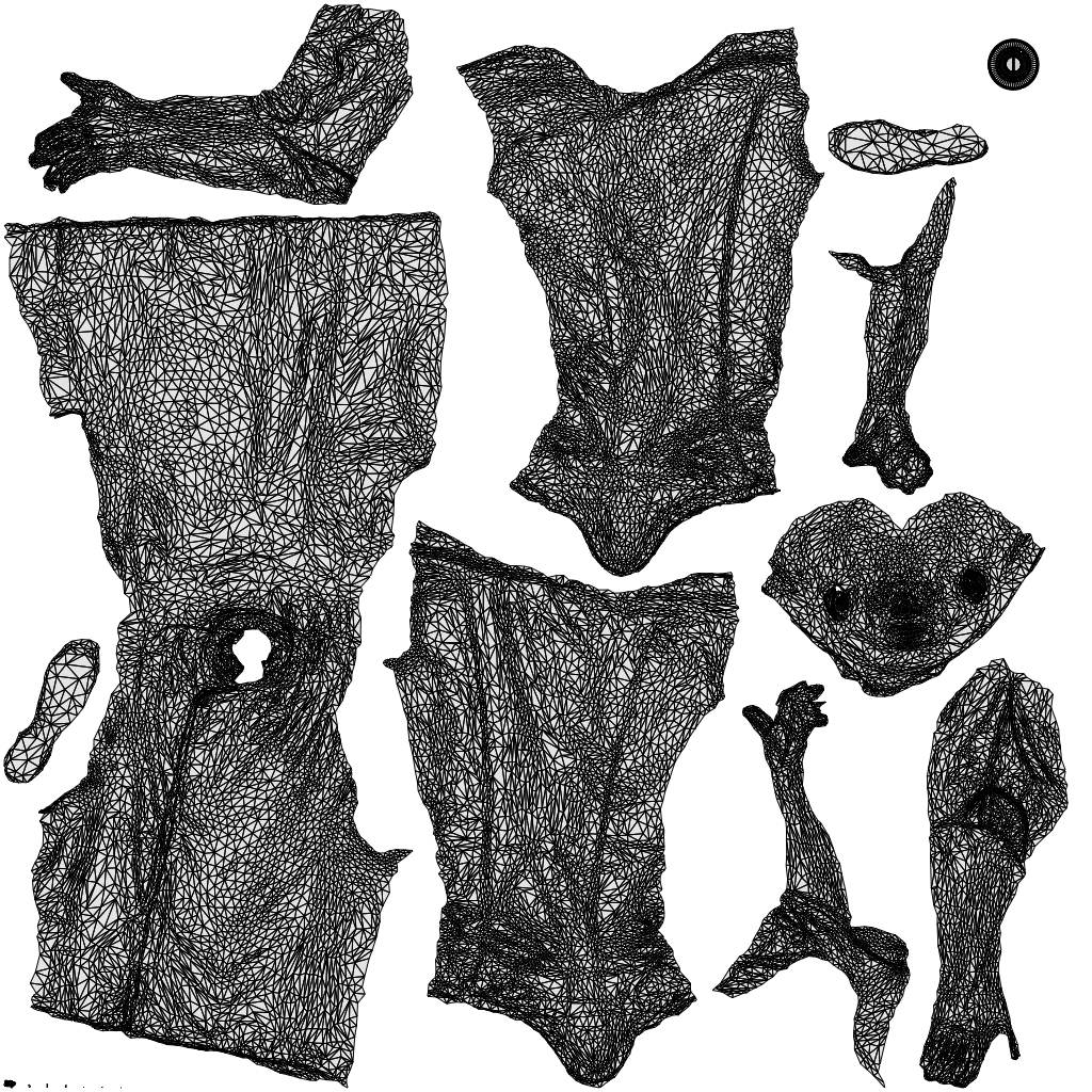scanned 3D man hospitality, photogrammetry people for Enscape and V-Ray, wireframe top-down view