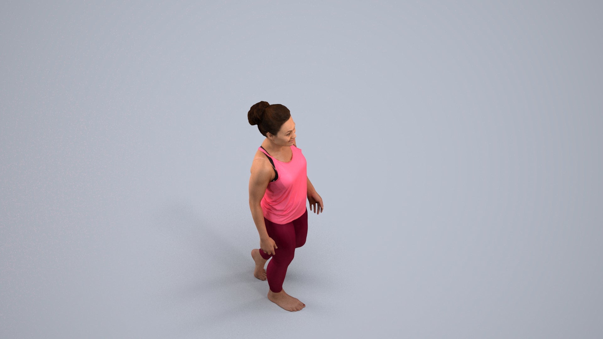 realistic 3D people woman sport, render-ready for V-Ray and Corona, FBX OBJ, back view render