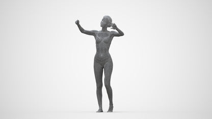 photogrammetry 3D woman bathroom, realistic human model archviz FBX, wireframe back view
