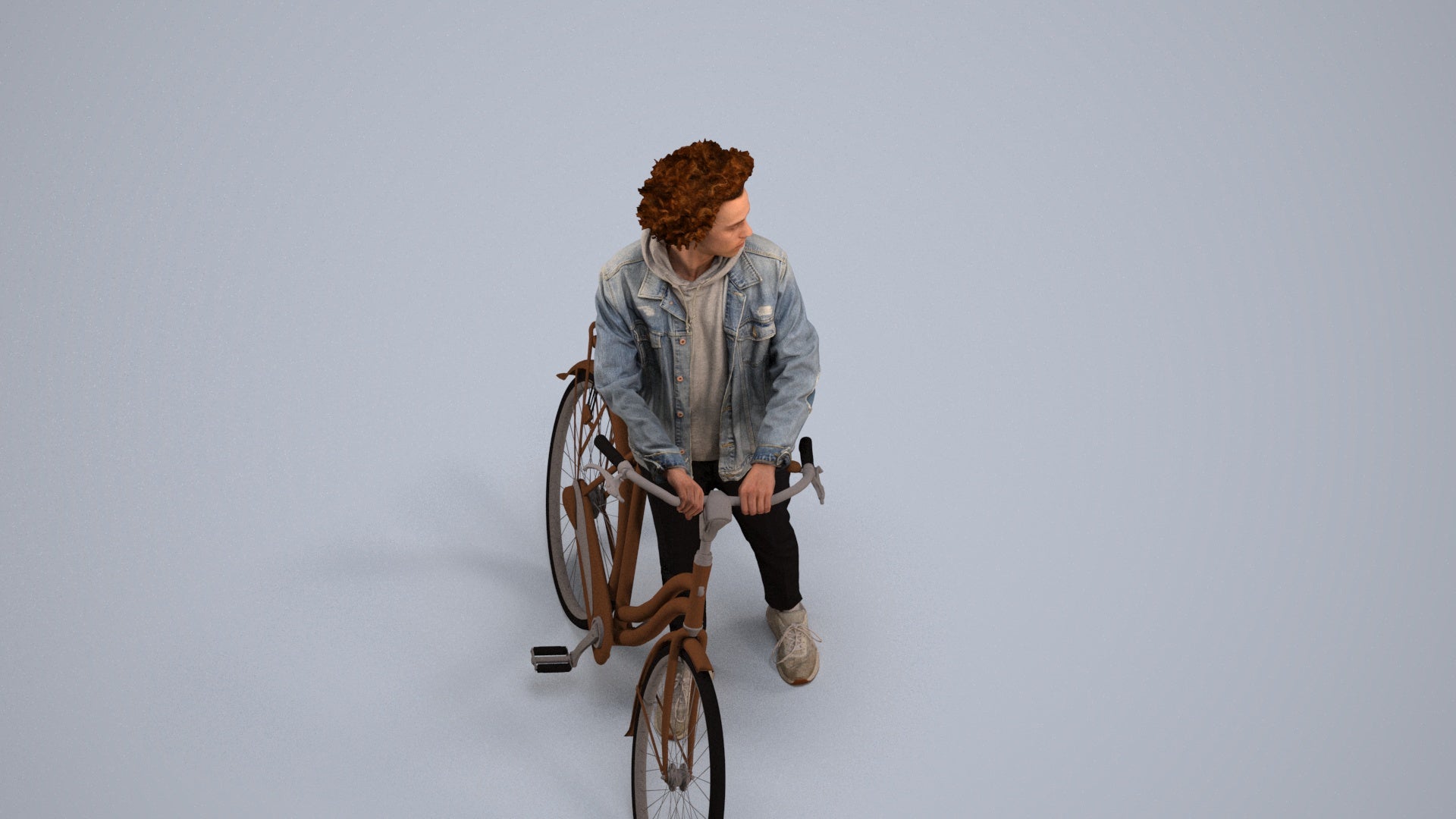 photogrammetry 3D man casual shopping, realistic human model archviz FBX, back view render