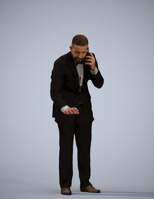 3D people model man business, scanned human for 3ds Max rendering