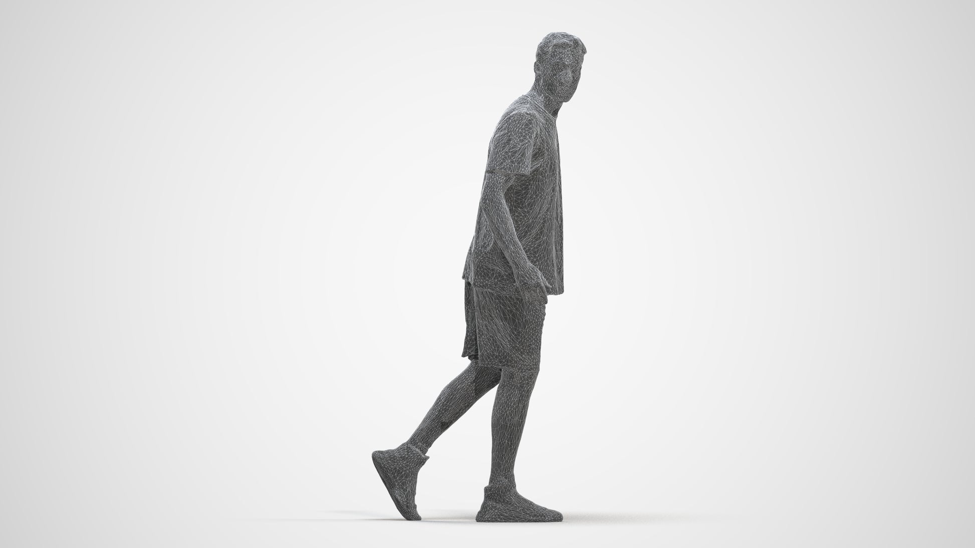 photogrammetry 3D man sport, realistic human model archviz FBX, three-quarter front view render