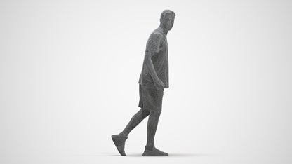 photogrammetry 3D man sport, realistic human model archviz FBX, three-quarter front view render