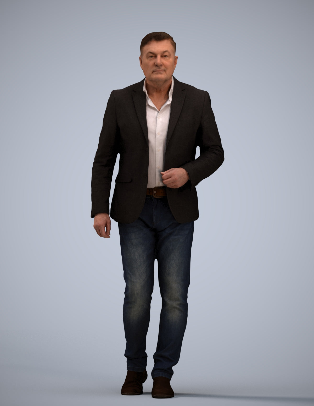 realistic 3D human man business, archviz people FBX OBJ for Blender