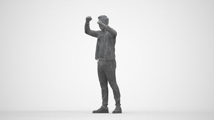 realistic 3D human boy casual kids, archviz people FBX OBJ for Blender, wireframe back view