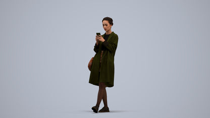 realistic 3D people woman casual standing, render-ready for V-Ray and Corona, FBX OBJ, standing pose render
