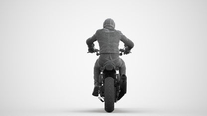 3D people model man casual cycling, scanned human for 3ds Max rendering, wireframe front view
