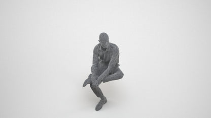 scanned 3D man business, photogrammetry people for Enscape and V-Ray, wireframe three-quarter view