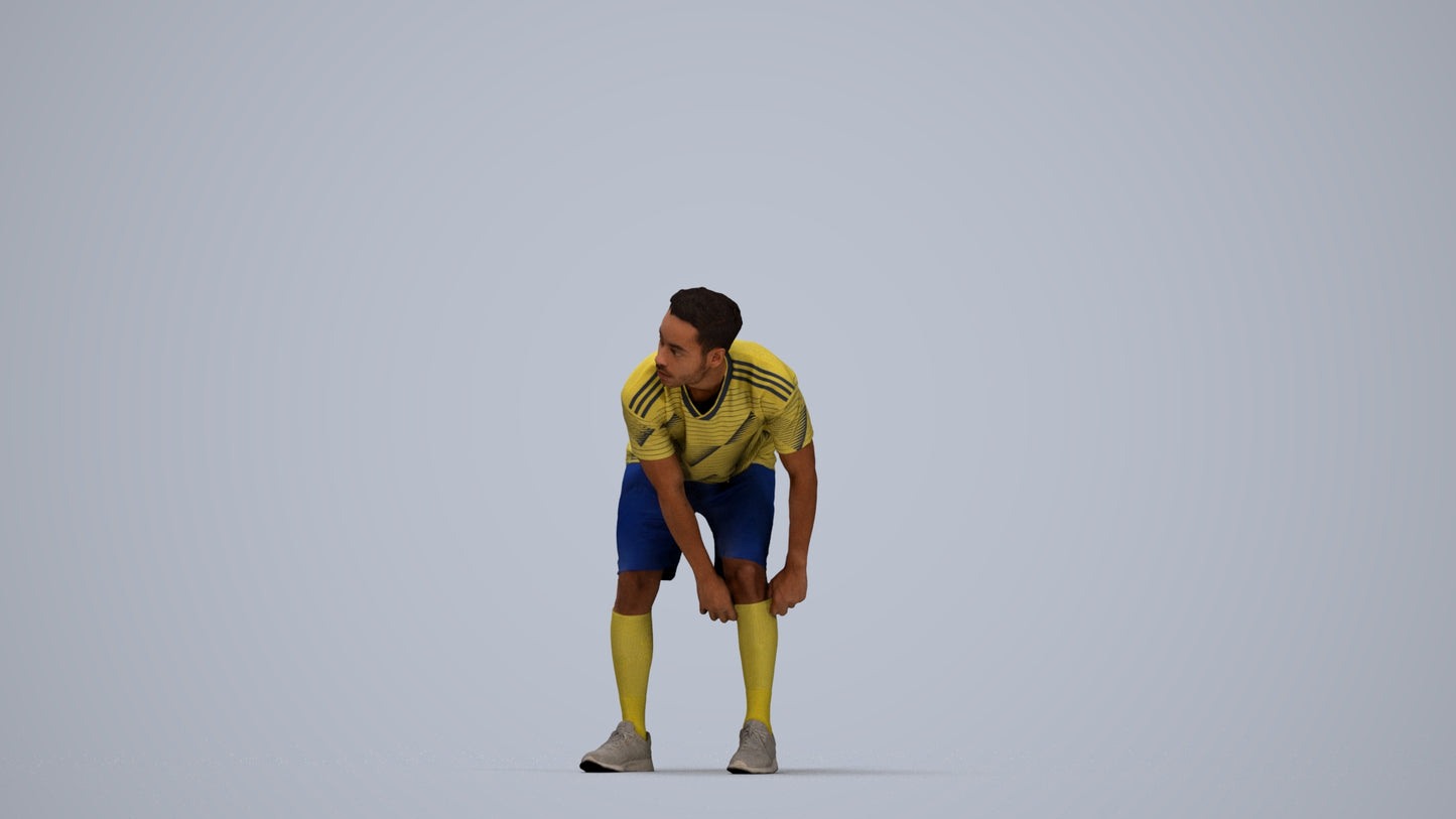 scanned 3D man sport, photogrammetry people for Enscape and V-Ray, top-down view render