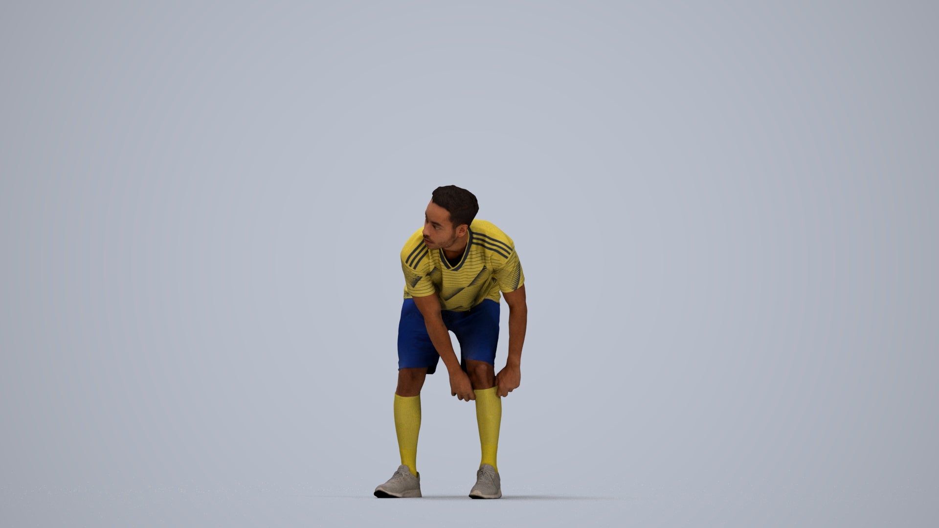 scanned 3D man sport, photogrammetry people for Enscape and V-Ray, top-down view render