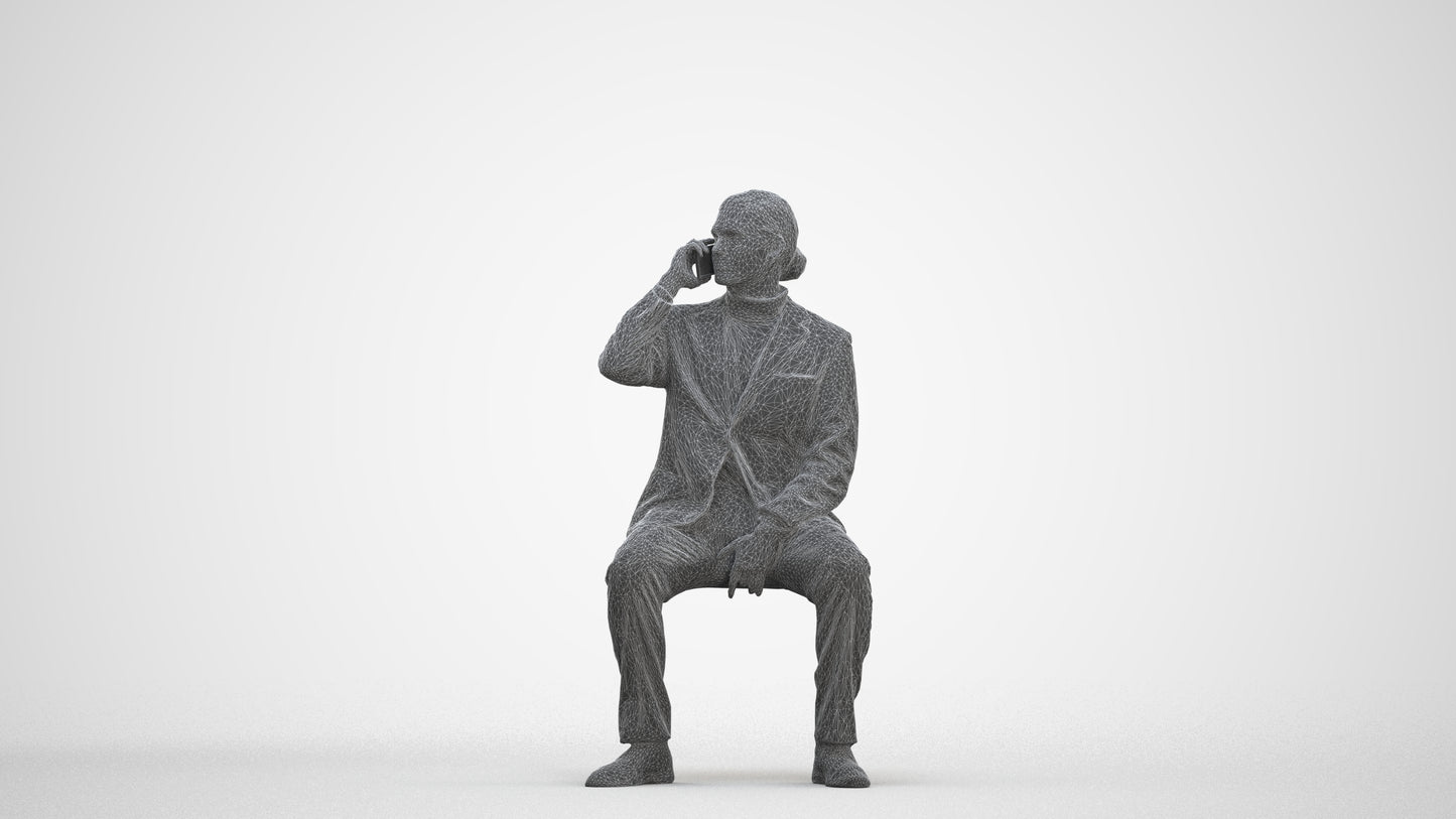 3D scanned man business, photorealistic archviz people for Enscape and SketchUp, three-quarter front view render