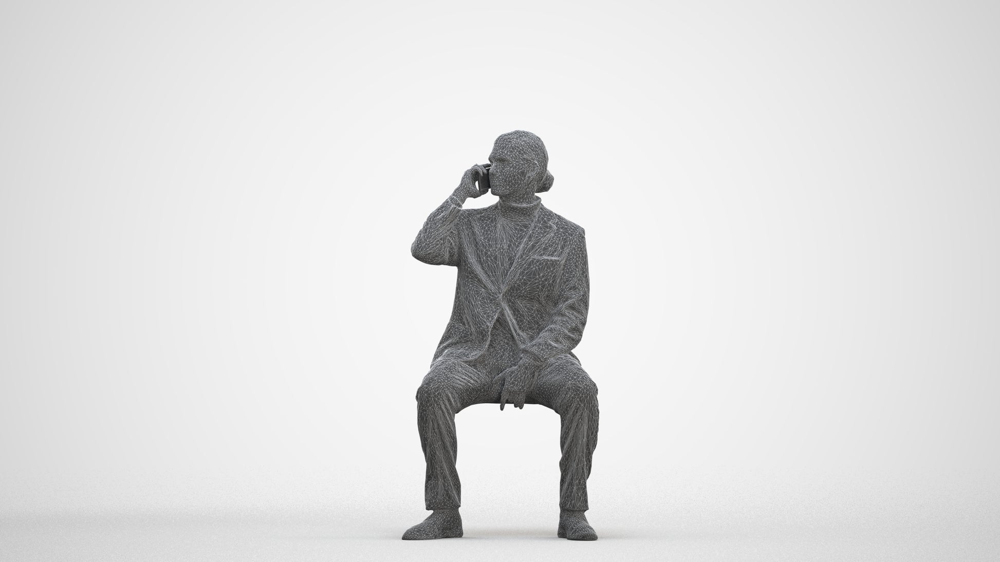 3D scanned man business, photorealistic archviz people for Enscape and SketchUp, three-quarter front view render