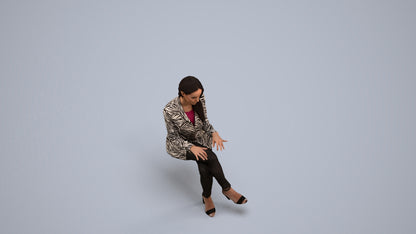 3D scanned woman business, photorealistic archviz people for Enscape and SketchUp, back view render
