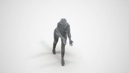 3D human model woman casual standing, photogrammetry scanned person for archviz, wireframe three-quarter view