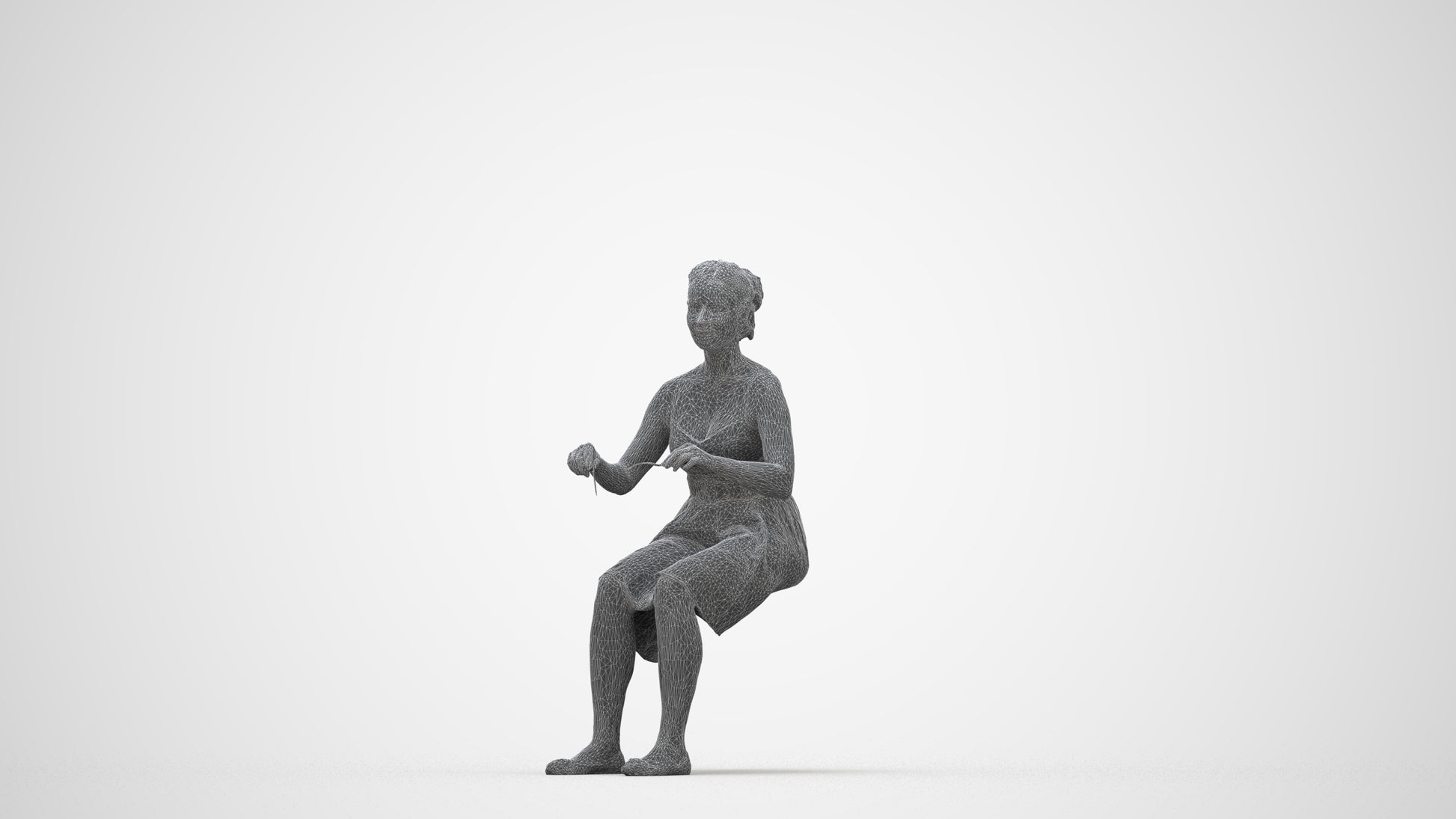realistic 3D human woman formal formalaffairs, archviz people FBX OBJ for Blender, wireframe back view