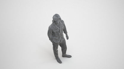 photogrammetry 3D man casual formalaffairs, realistic human model archviz FBX, wireframe three-quarter view