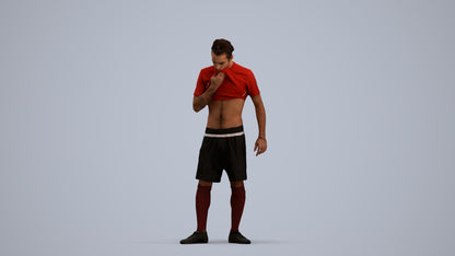 3D human model man sport, photogrammetry scanned person for archviz, standing pose render