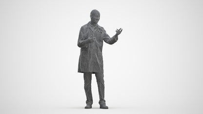 3D scanned senior man medical, photorealistic archviz people for Enscape and SketchUp, three-quarter front view render