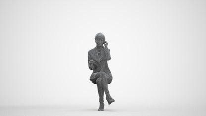 3D scanned woman business, photorealistic archviz people for Enscape and SketchUp, three-quarter front view render