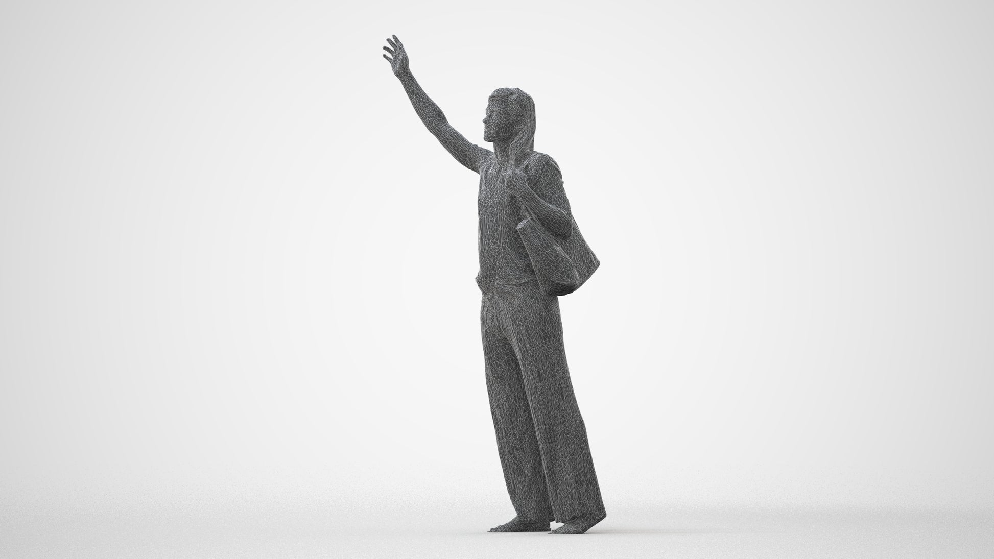3D scanned woman standing casual, photorealistic archviz people for Enscape and SketchUp, square thumbnail