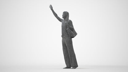 3D scanned woman standing casual, photorealistic archviz people for Enscape and SketchUp, square thumbnail