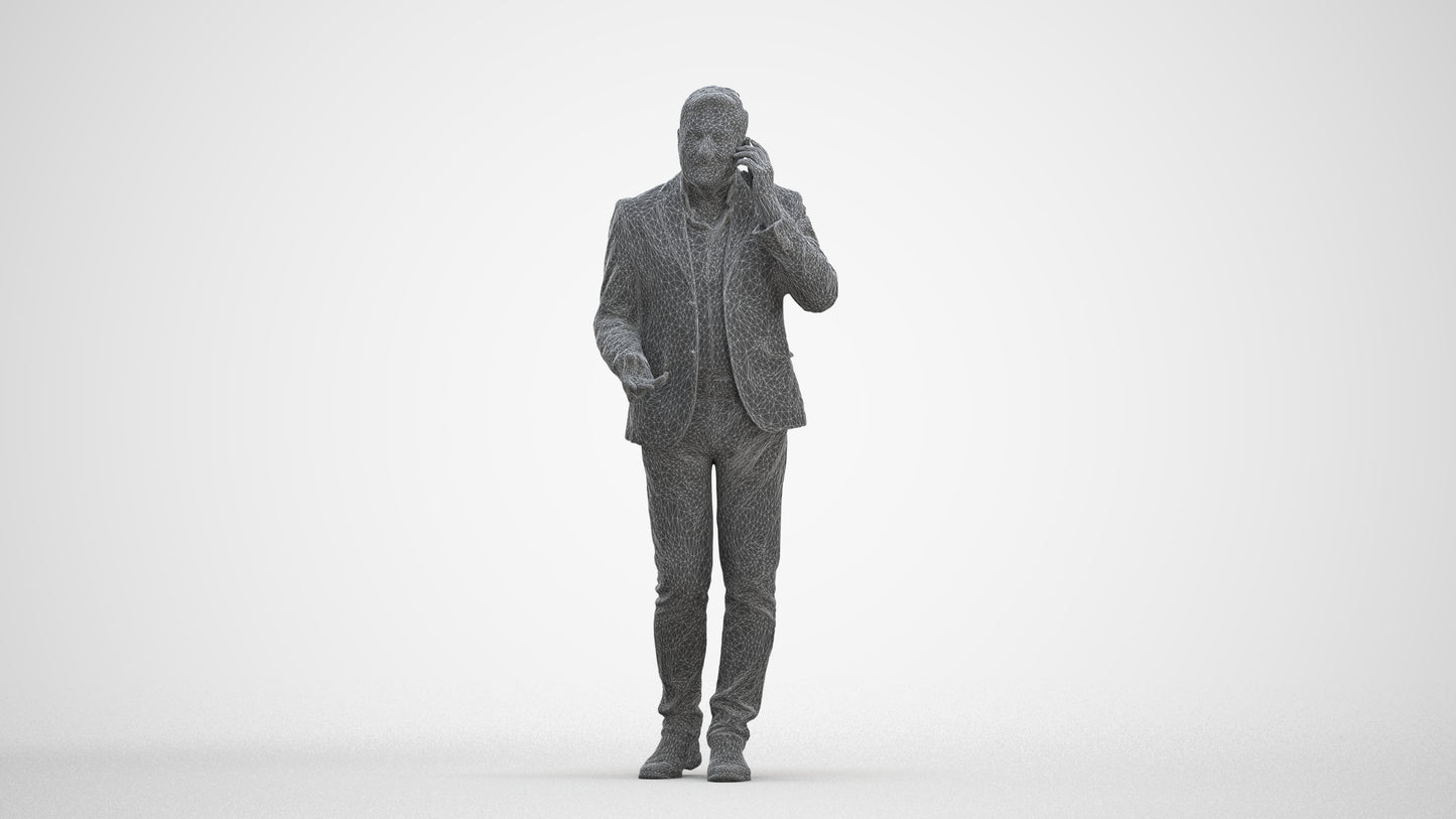 realistic 3D people man business, render-ready for V-Ray and Corona, FBX OBJ, three-quarter front view render