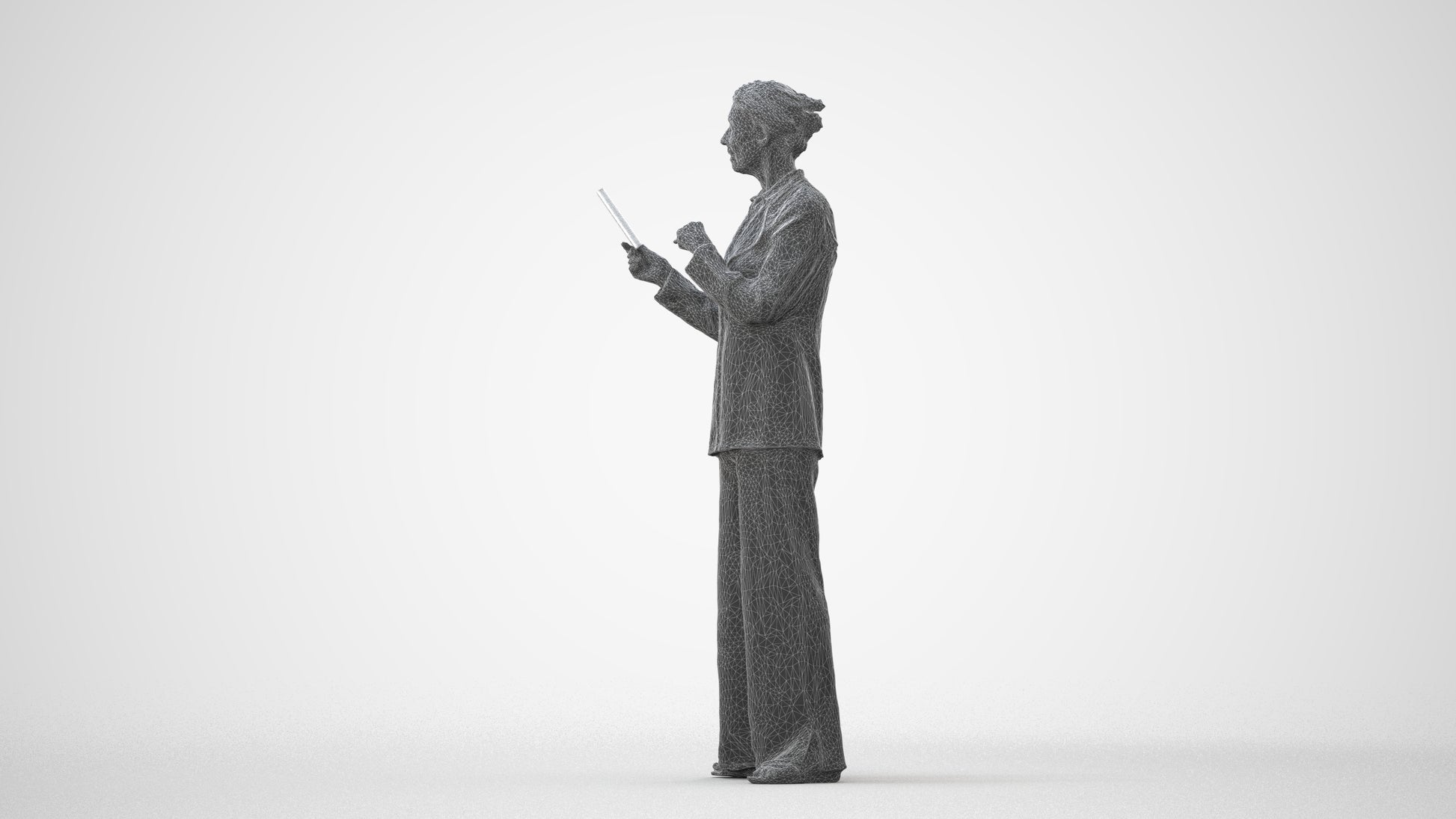 3D scanned senior woman business, photorealistic archviz people for Enscape and SketchUp, square thumbnail