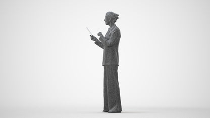 3D scanned senior woman business, photorealistic archviz people for Enscape and SketchUp, square thumbnail