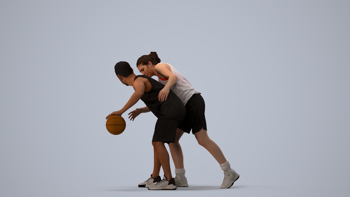 realistic 3D people woman sport, render-ready for V-Ray and Corona, FBX OBJ, three-quarter view render