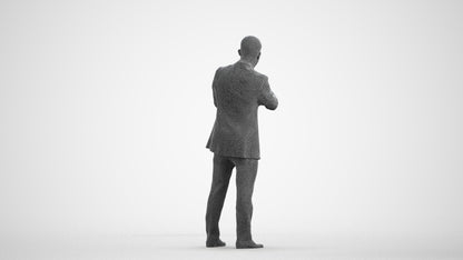 photogrammetry 3D man business, realistic human model archviz FBX, wireframe front view
