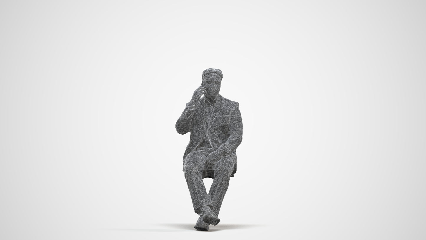 3D people model man business, scanned human for 3ds Max rendering, three-quarter front view render