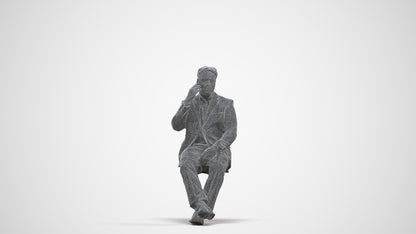 3D people model man business, scanned human for 3ds Max rendering, three-quarter front view render