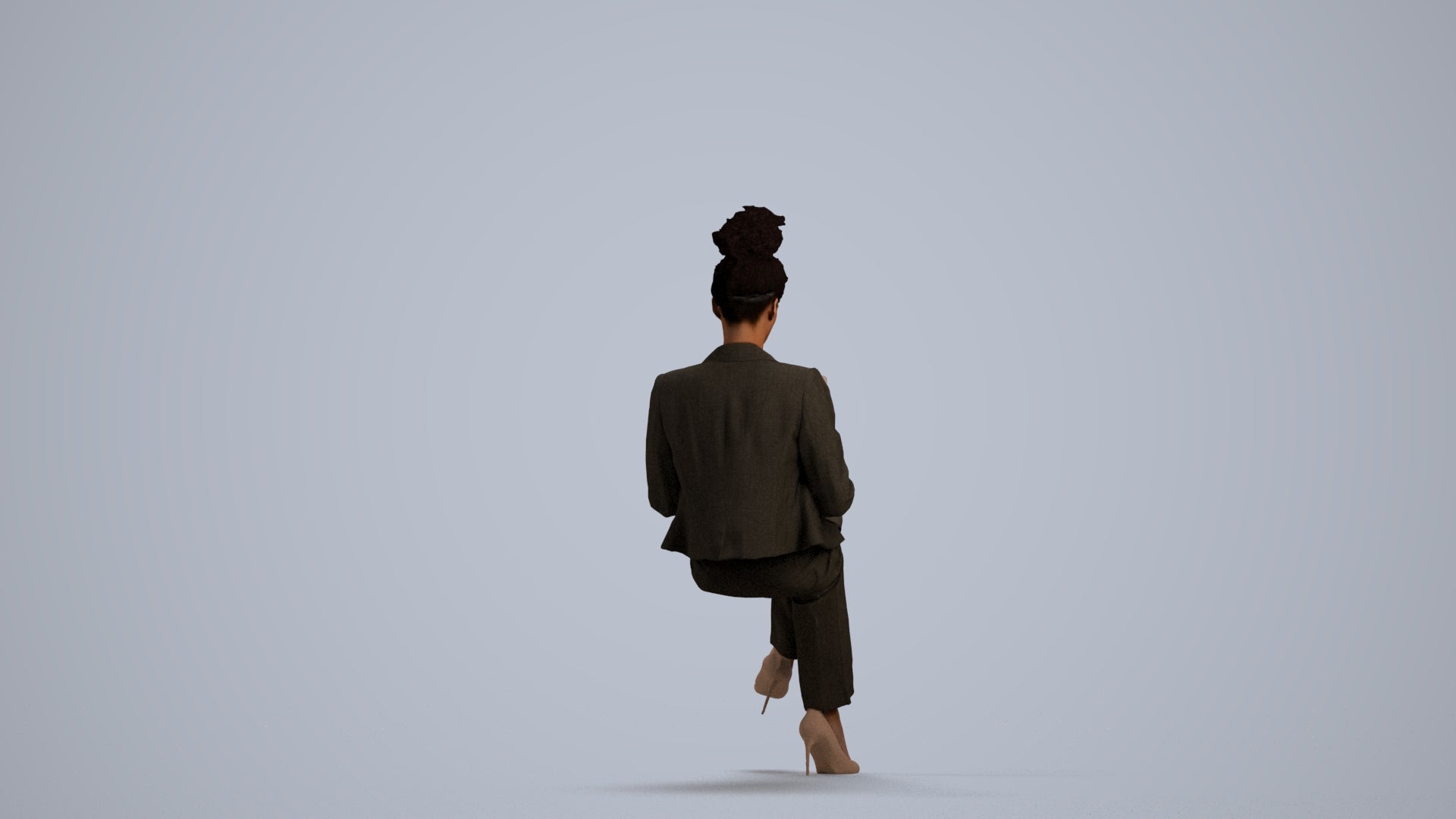 3D scanned woman business, photorealistic archviz people for Enscape and SketchUp, front view render