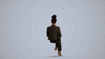 3D scanned woman business, photorealistic archviz people for Enscape and SketchUp, front view render