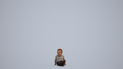 photogrammetry 3D boy casual kids, realistic human model archviz FBX, standing pose render