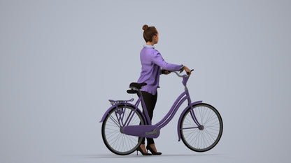 scanned 3D woman business walking, photogrammetry people for Enscape and V-Ray, side view render