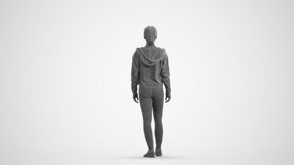 realistic 3D people woman sport, render-ready for V-Ray and Corona, FBX OBJ, wireframe front view