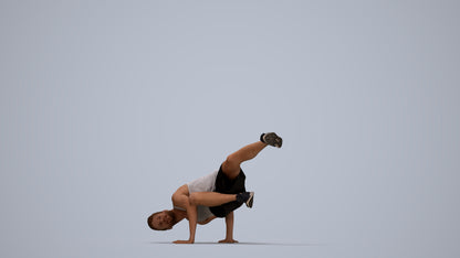 scanned 3D man sport, photogrammetry people for Enscape and V-Ray, top-down view render