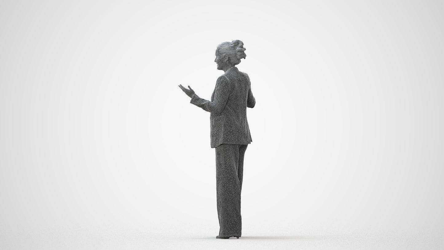 realistic 3D human woman business, archviz people FBX OBJ for Blender, square thumbnail