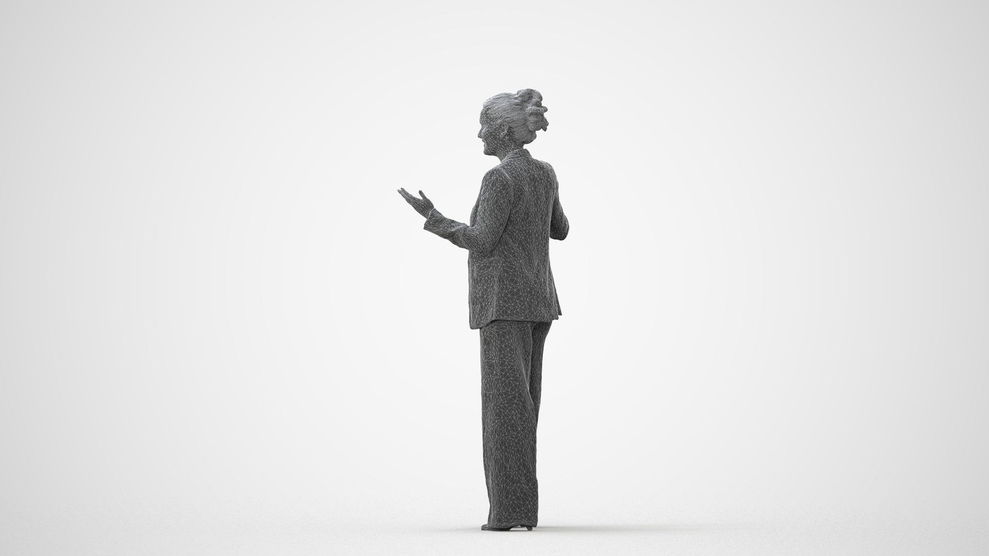 realistic 3D human woman business, archviz people FBX OBJ for Blender, square thumbnail