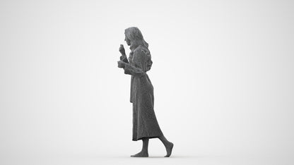 realistic 3D woman casual bathroom, scanned archviz people for Blender and 3ds Max, square thumbnail
